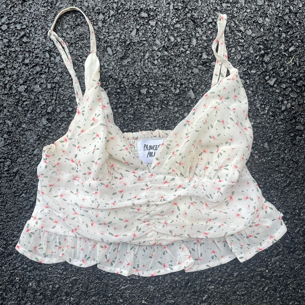 Princess Polly Cream Floral Camisole